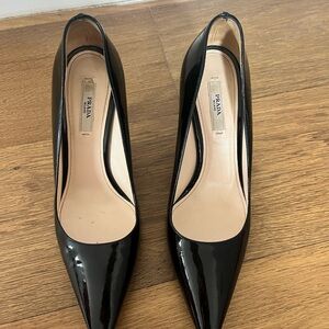Prada Black Patent Leather Heels Timeless Elegance